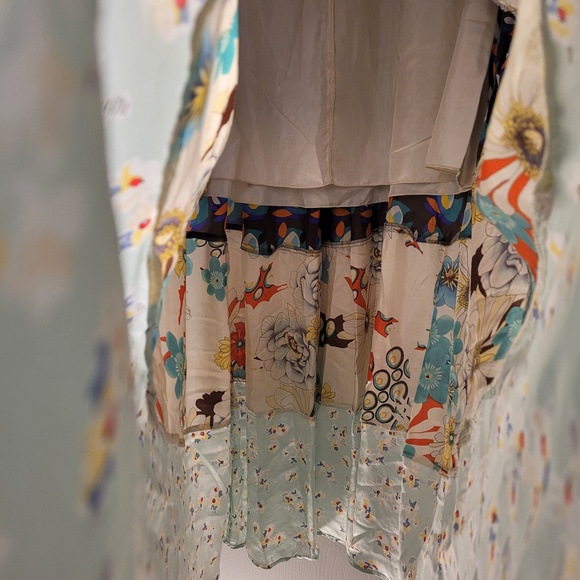 Johnny Was 100% Silk Boho Maxi Floral Skirt w/ Silk Lining Size Large - Picture 7 of 13